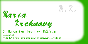 maria krchnavy business card